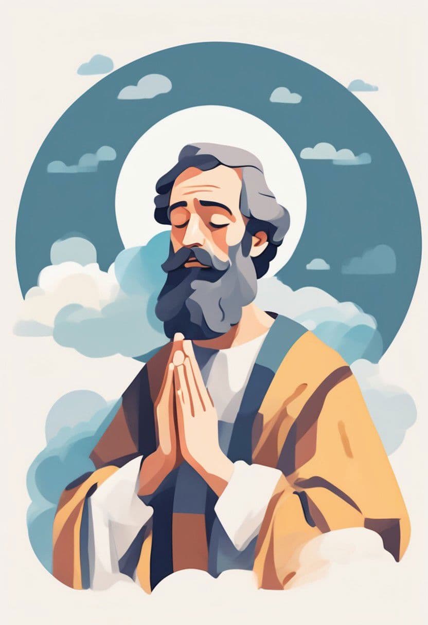 Artistic depiction of Joseph praying
